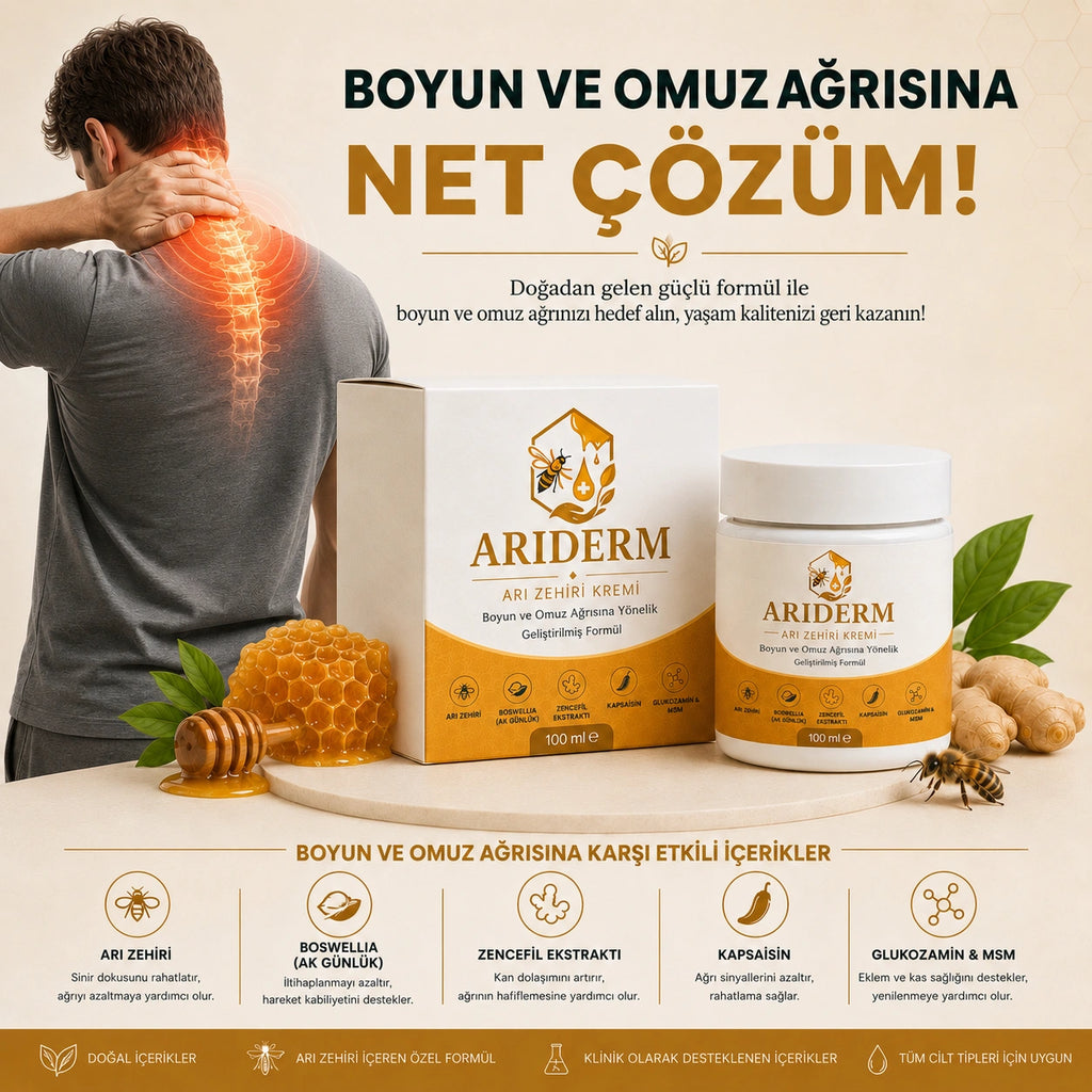 Arıderm Arı Zehri Kremi - Boyun ve Omuz ağrısına 60 saniyede çözüm!