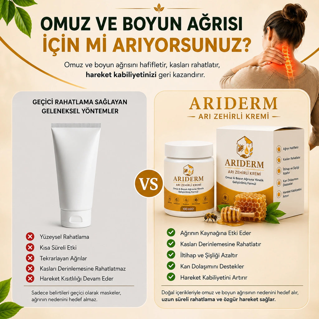 Arıderm Arı Zehri Kremi - Boyun ve Omuz ağrısına 60 saniyede çözüm!