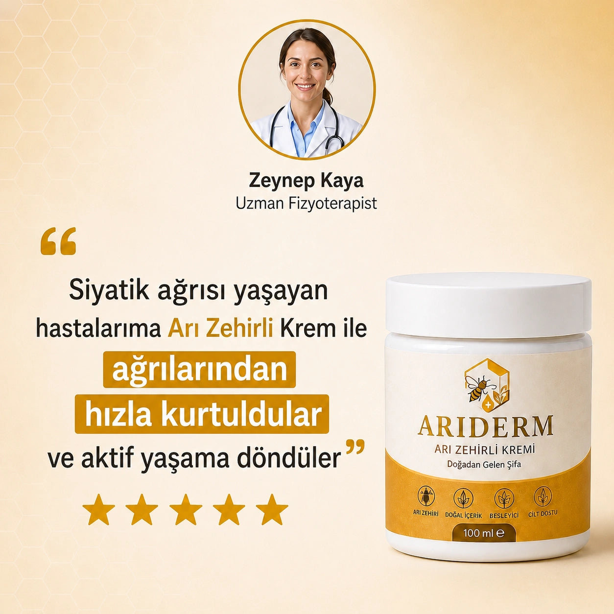 Arıderm - Siyatik Ağrı Giderici Arı Zehri Kremi