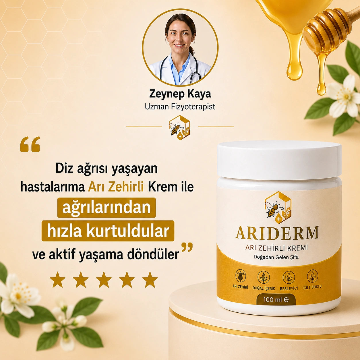 Arıderm - Diz Ağrısı Giderici Arı Zehri Kremi